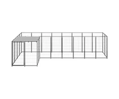 Voljeras šunims, juodos spalvos, 6,05 m², plienas
