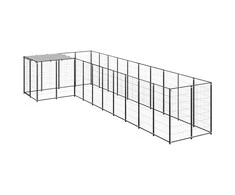 Voljeras šunims, juodos spalvos, 7,26m², plienas