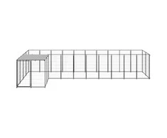 Voljeras šunims, juodos spalvos, 7,26m², plienas
