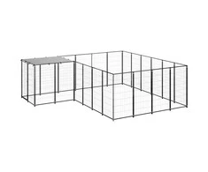Voljeras šunims, juodos spalvos, 8,47 m², plienas