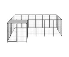Voljeras šunims, juodos spalvos, 8,47 m², plienas