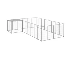 Voljeras šunims, sidabrinės spalvos, 10,89 m², plienas