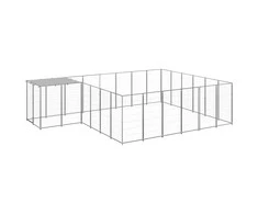 Voljeras šunims, sidabrinės spalvos, 12,1 m², plienas