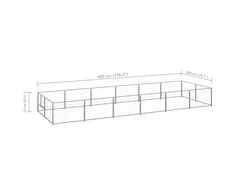 Voljeras šunims, sidabrinės spalvos, 12m², plienas