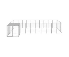 Voljeras šunims, sidabrinės spalvos, 13,31m², plienas
