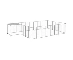 Voljeras šunims, sidabrinės spalvos, 15,73 m², plienas