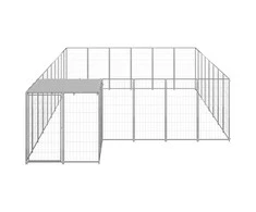 Voljeras šunims, sidabrinės spalvos, 15,73 m², plienas