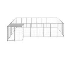 Voljeras šunims, sidabrinės spalvos, 15,73 m², plienas