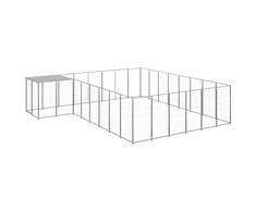 Voljeras šunims, sidabrinės spalvos, 15,73 m², plienas