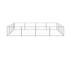 Voljeras šunims, sidabrinės spalvos, 16m², plienas