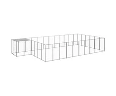 Voljeras šunims, sidabrinės spalvos, 19,36 m², plienas
