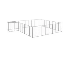 Voljeras šunims, sidabrinės spalvos, 20,57 m², plienas