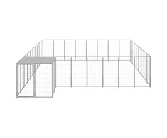 Voljeras šunims, sidabrinės spalvos, 20,57 m², plienas