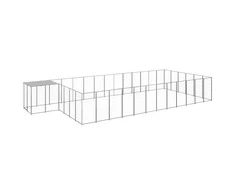 Voljeras šunims, sidabrinės spalvos, 22,99 m², plienas