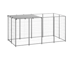 Voljeras šunims, sidabrinės spalvos, 2,42 m², plienas