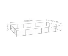Voljeras šunims, sidabrinės spalvos, 24m², plienas