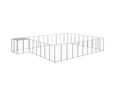Voljeras šunims, sidabrinės spalvos, 25,41 m², plienas
