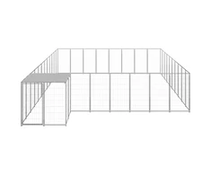 Voljeras šunims, sidabrinės spalvos, 25,41 m², plienas