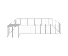 Voljeras šunims, sidabrinės spalvos, 25,41 m², plienas