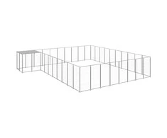 Voljeras šunims, sidabrinės spalvos, 25,41 m², plienas