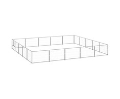 Voljeras šunims, sidabrinės spalvos, 25m², plienas
