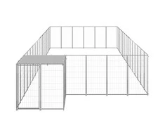 Voljeras šunims, sidabrinės spalvos, 26,62 m², plienas