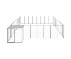 Voljeras šunims, sidabrinės spalvos, 30,25 m², plienas