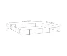 Voljeras šunims, sidabrinės spalvos, 36m², plienas