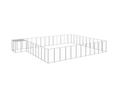 Voljeras šunims, sidabrinės spalvos, 37,51m², plienas