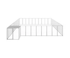 Voljeras šunims, sidabrinės spalvos, 37,51m², plienas