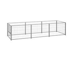 Voljeras šunims, sidabrinės spalvos, 3m², plienas
