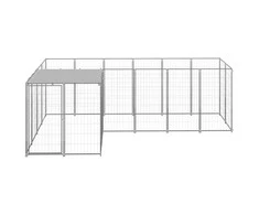Voljeras šunims, sidabrinės spalvos, 4,84 m², plienas