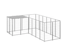Voljeras šunims, sidabrinės spalvos, 4,84 m², plienas