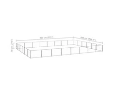 Voljeras šunims, sidabrinės spalvos, 48m², plienas