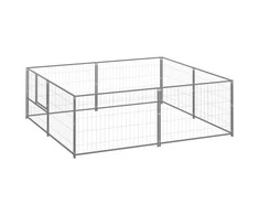 Voljeras šunims, sidabrinės spalvos, 4m², plienas