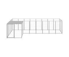 Voljeras šunims, sidabrinės spalvos, 6,05 m², plienas