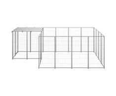 Voljeras šunims, sidabrinės spalvos, 6,05 m², plienas