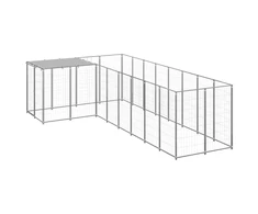 Voljeras šunims, sidabrinės spalvos, 6,05 m², plienas