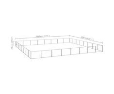 Voljeras šunims, sidabrinės spalvos, 64m², plienas