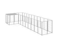 Voljeras šunims, sidabrinės spalvos, 7,26m², plienas