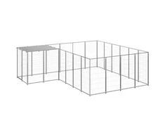 Voljeras šunims, sidabrinės spalvos, 8,47 m², plienas