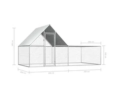 Voljeras viščiukams, 4x2x2m, galvanizuotas plienas