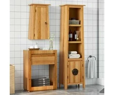 Vonios kambario baldų komplektas, 2 dalių, pušies masyvas