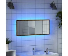 Vonios kambario LED veidrodis, medienos, 100x8,5x37cm, mediena