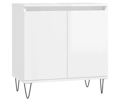 Vonios kambario spintelė, balta, 58x33x60cm, mediena, blizgi