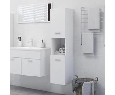 Vonios kambario spintelė, balta, 30x30x130cm, apdirbta mediena