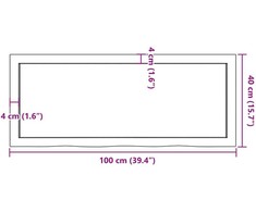 Vonios kambario stalviršis, 100x40x(2–6)cm, medienos masyvas