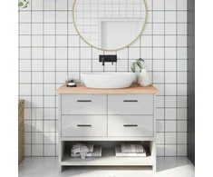 Vonios kambario stalviršis, 100x40x(2-4) cm, medienos masyvas