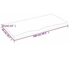 Vonios kambario stalviršis, 100x50x(2-4) cm, medienos masyvas