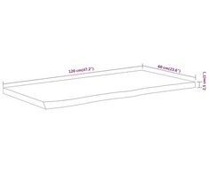 Vonios kambario stalviršis, 120x60x2,5cm, akacijos masyvas